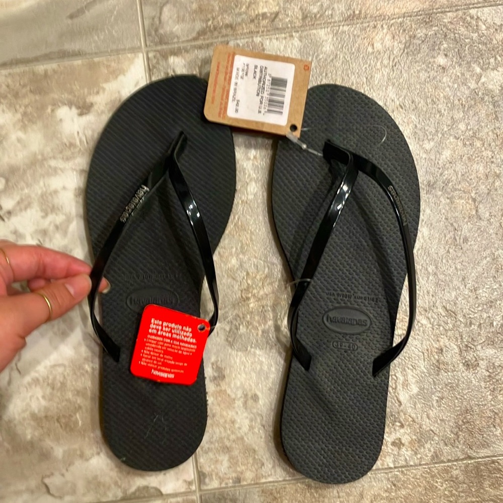 Havaianas black womens Size 39/40 new with tags